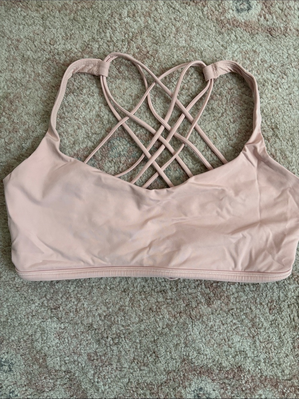 lululemon athletica Blush Pink Strappy-Back Sports Bra size 14